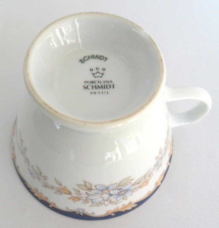 Antigo jogo de chá para 6 pessoas em porcelana SCHMIDT